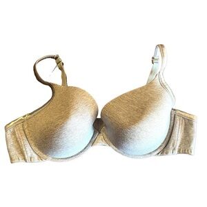 Cacique Gray Heather Padded Underwire Satin Trim Bra 50C